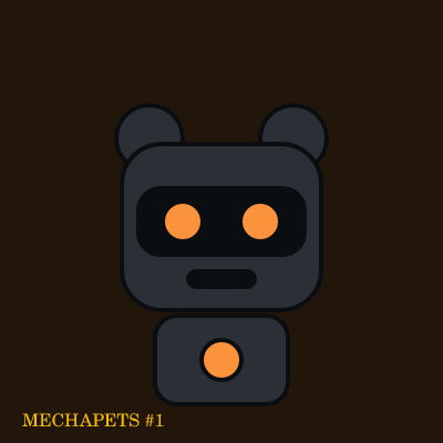 Mecha Dog #1, matte black with an ember core