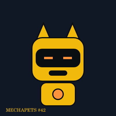 Mecha Tiger #42, gold with an ember core