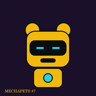 Mecha Panda #7, gold with a plasma core